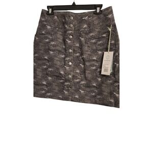 Aventura Melia Women's‎ Skirt Size 8 Brushed Nickel Button Front Organic Cotton